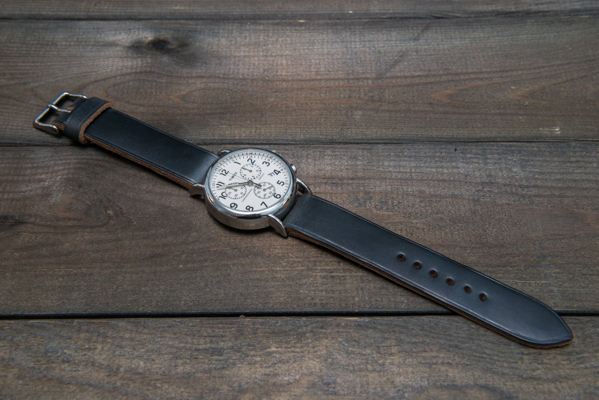 Black Horween Chromexcel - finwatchstraps