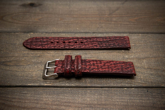 Garnet Reef – Handmade Shark Leather Watch Strap