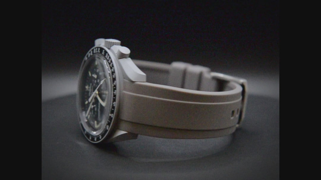 Waterproof watch strap, fluororubber (FKM) watch band, premium quality, for sports, width: 20, 21, 22 mm.