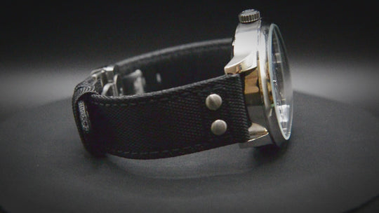 Cordura military grade watch strap, Airborne Commander watch band by FinWacthStraps®. Deployment clasp installed.