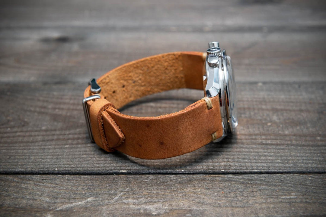 Italian leather watch band, Caramel color. Premium quality watch strap 16 mm, 17 mm, 18mm, 19 mm, 20 mm, 21 mm, 22mm, 23 mm, 24 mm, 25 mm, 26 mm - finwatchstraps