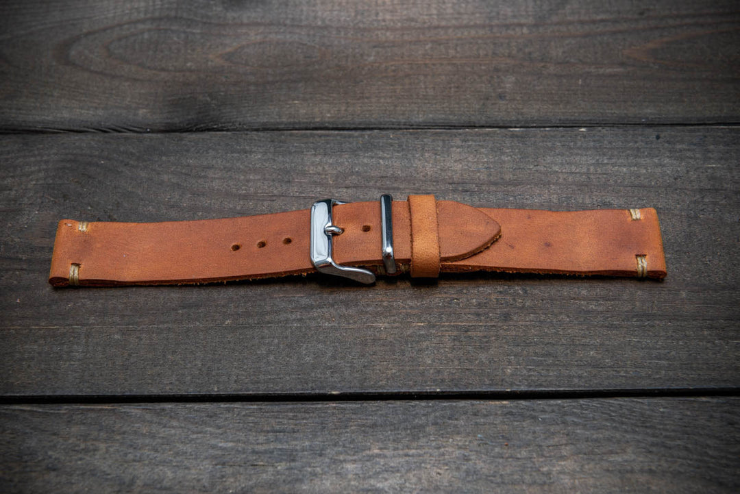 Italian leather watch band, Caramel color. Premium quality watch strap 16 mm, 17 mm, 18mm, 19 mm, 20 mm, 21 mm, 22mm, 23 mm, 24 mm, 25 mm, 26 mm - finwatchstraps