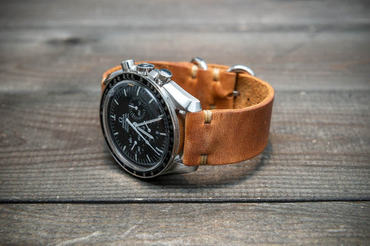 Italian leather watch band, Caramel color. Premium quality watch strap 16 mm, 17 mm, 18mm, 19 mm, 20 mm, 21 mm, 22mm, 23 mm, 24 mm - finwatchstraps