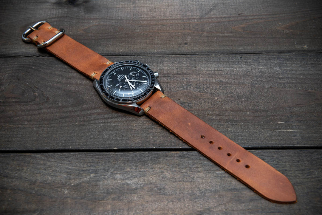 Italian leather watch band, Caramel color. Premium quality watch strap 16 mm, 17 mm, 18mm, 19 mm, 20 mm, 21 mm, 22mm, 23 mm, 24 mm - finwatchstraps