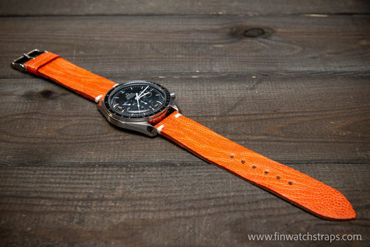 Ostrich legs leather watch strap - finwatchstraps
