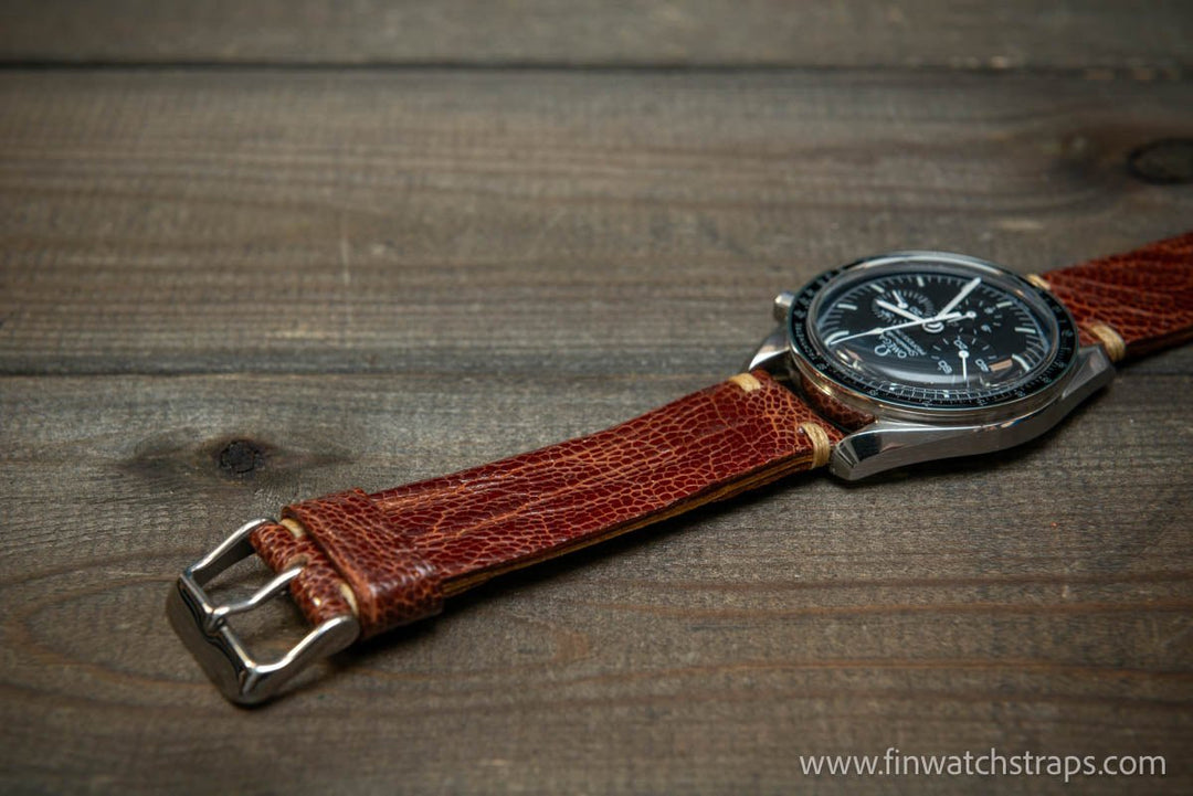 Ostrich legs leather watch strap - finwatchstraps