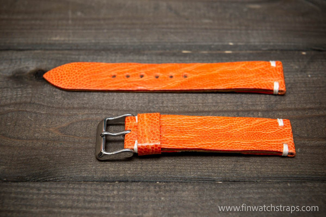 Ostrich legs leather watch strap - finwatchstraps