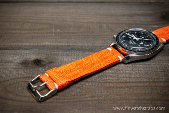 Ostrich legs leather watch strap - finwatchstraps