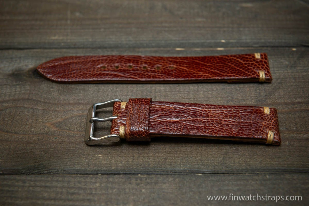 Ostrich legs leather watch strap - finwatchstraps