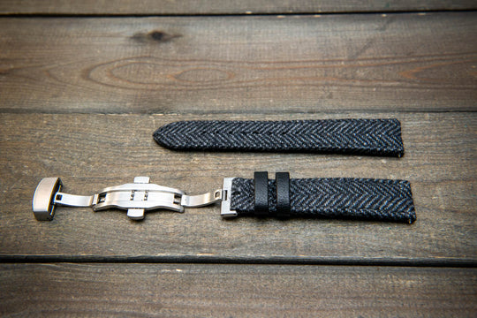 HARRIS TWEED® Watch Strap – Highland Shadow. With a deployment clasp.