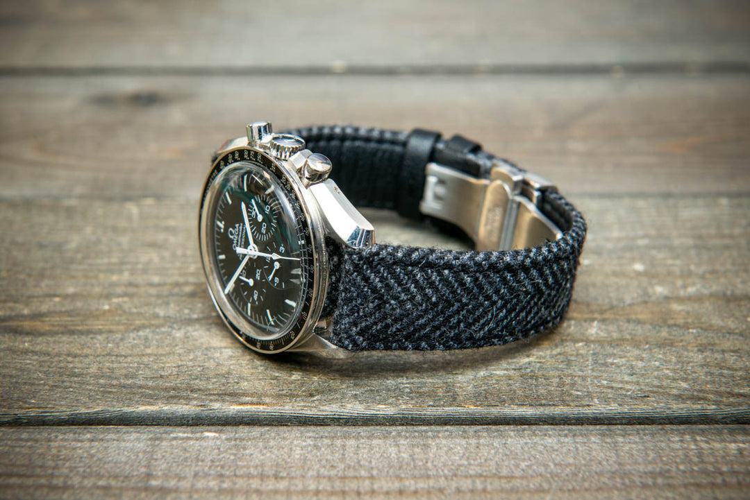 HARRIS TWEED® Watch Strap – Highland Shadow. With a deployment clasp.