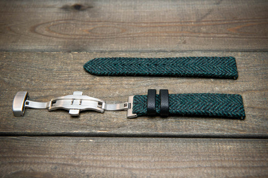 Pine Shadow HARRIS TWEED® Strap – Authentic Scottish Design. With a deployment clasp.