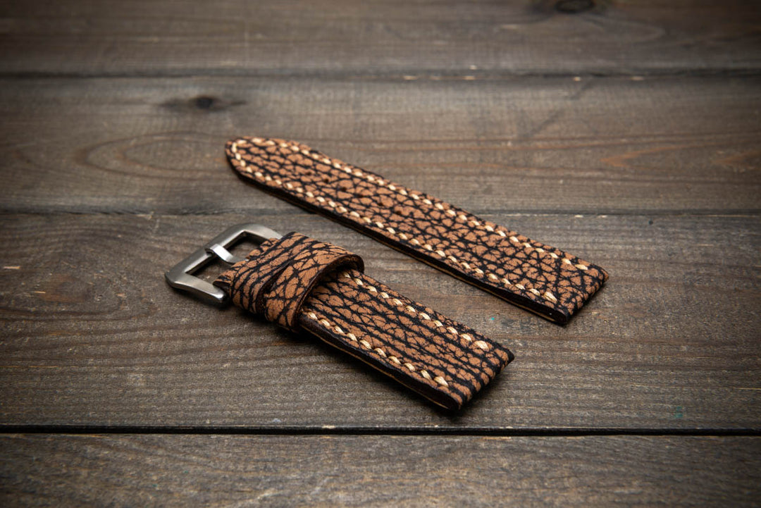 Prairie Brown Bison Leather Watch Strap – Handmade from Genuine American Bison Leather