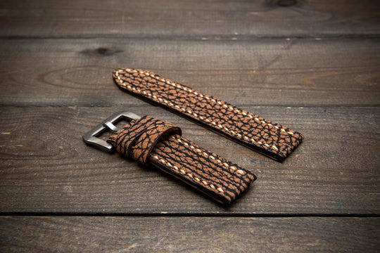 Prairie Brown Bison Leather Watch Strap – Handmade from Genuine American Bison Leather
