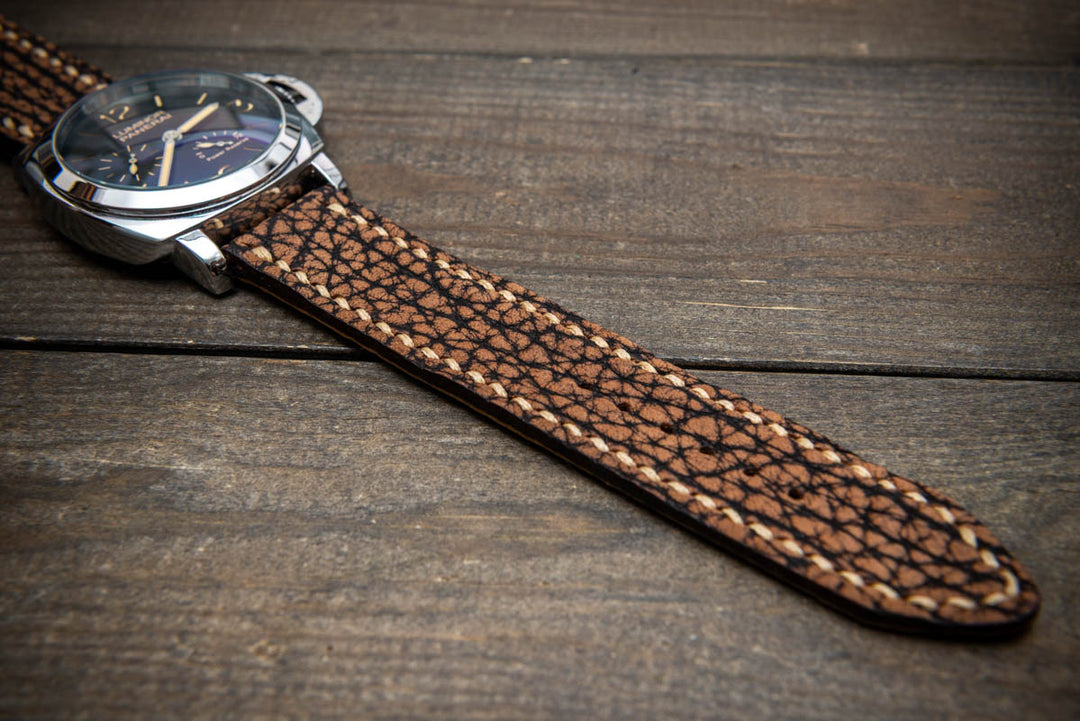 Prairie Brown Bison Leather Watch Strap – Handmade from Genuine American Bison Leather