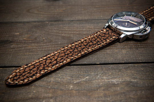 Prairie Brown Bison Leather Watch Strap – Handmade from Genuine American Bison Leather
