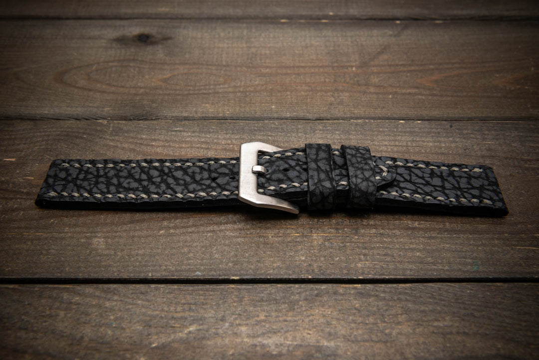 Dark Grey Bison Leather Watch Strap
