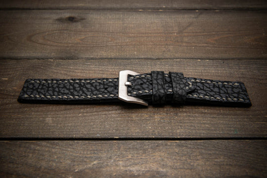 Dark Grey Bison Leather Watch Strap