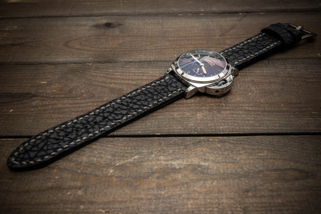 Dark Grey Bison Leather Watch Strap