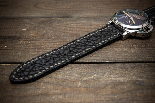 Dark Grey Bison Leather Watch Strap