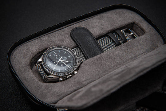 Milano Duo Travel Watch Case – Obsidian Black