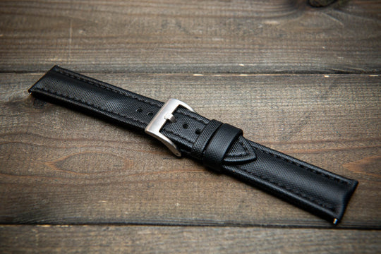 Stormsail sailcloth waterproof watch strap, Black watch band.