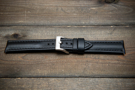 Stormsail sailcloth waterproof watch strap, Black watch band.