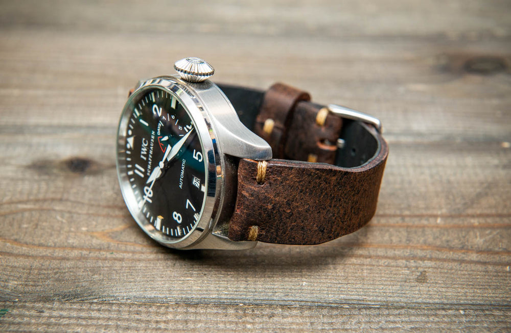 Pilot Brown Finwatchstraps African Kudu Leather Watch Strap – Rugged, Unique &amp; Timeless