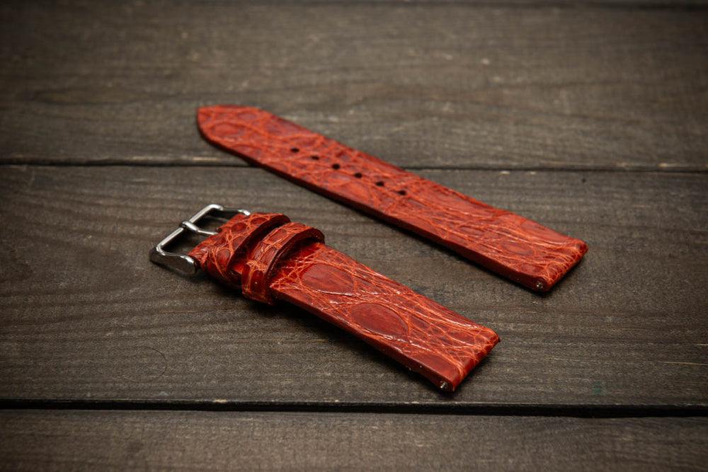 Rust Ember – Handmade Alligator Leather Watch Strap
