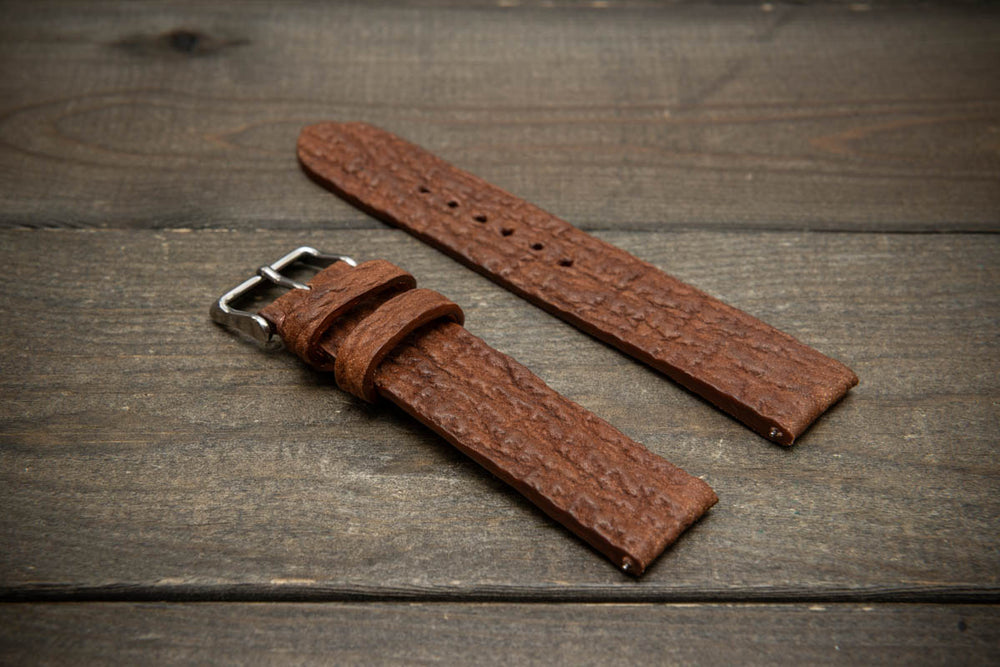 Copper Reef – Handmade Shark Leather Watch Strap
