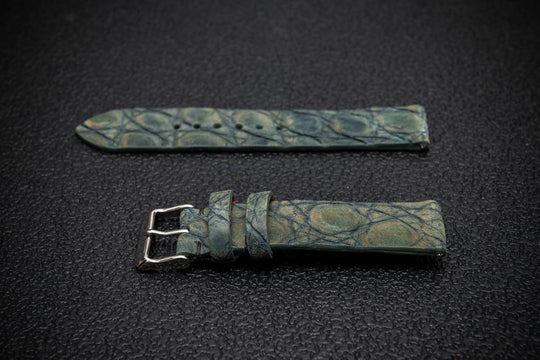 Verdant Patina Alligator Leather Watch Strap – Handmade in Finland, Limited Edition