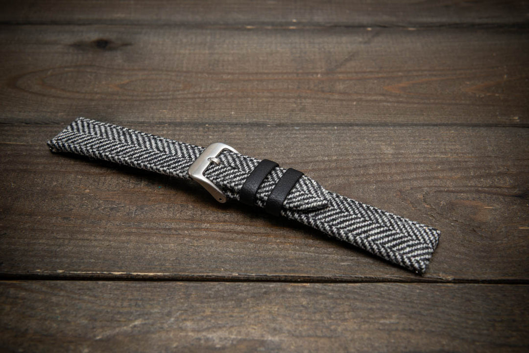 Atlantic Grey Herringbone – HARRIS TWEED® Watch Strap
