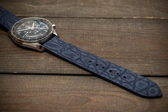 Midnight Blue Alligator Leather Watch Strap – Handmade in Finland, Limited Edition