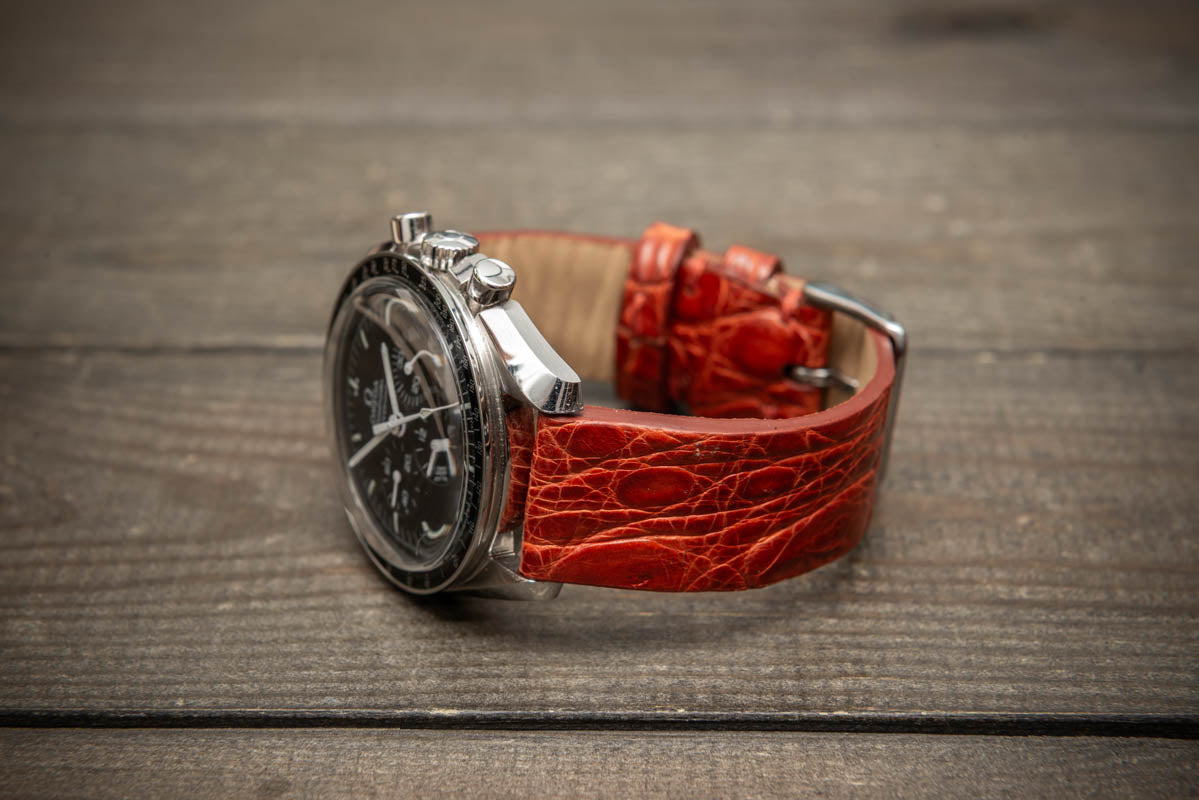 Rust Ember – Handmade Alligator Leather Watch Strap
