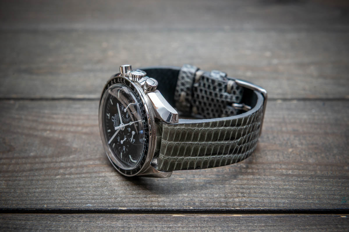 Slate Scale – Handmade Lizard Leather Watch Strap
