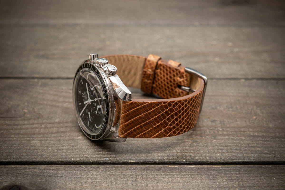 Amber Scale – Handmade Lizard Leather Watch Strap
