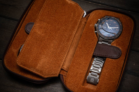 Milano Duo Travel Watch Case – Tuscan Tan