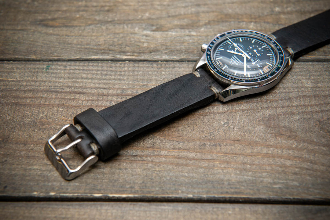 African Kudu Leather Watch Strap – Handmade in Finland, Rugged & Unique Black Leather Band