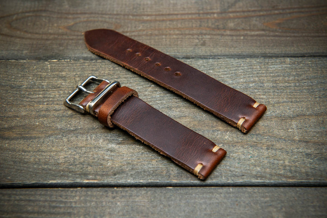 Premium Dark Brown Leather Strap, handmade in Finland