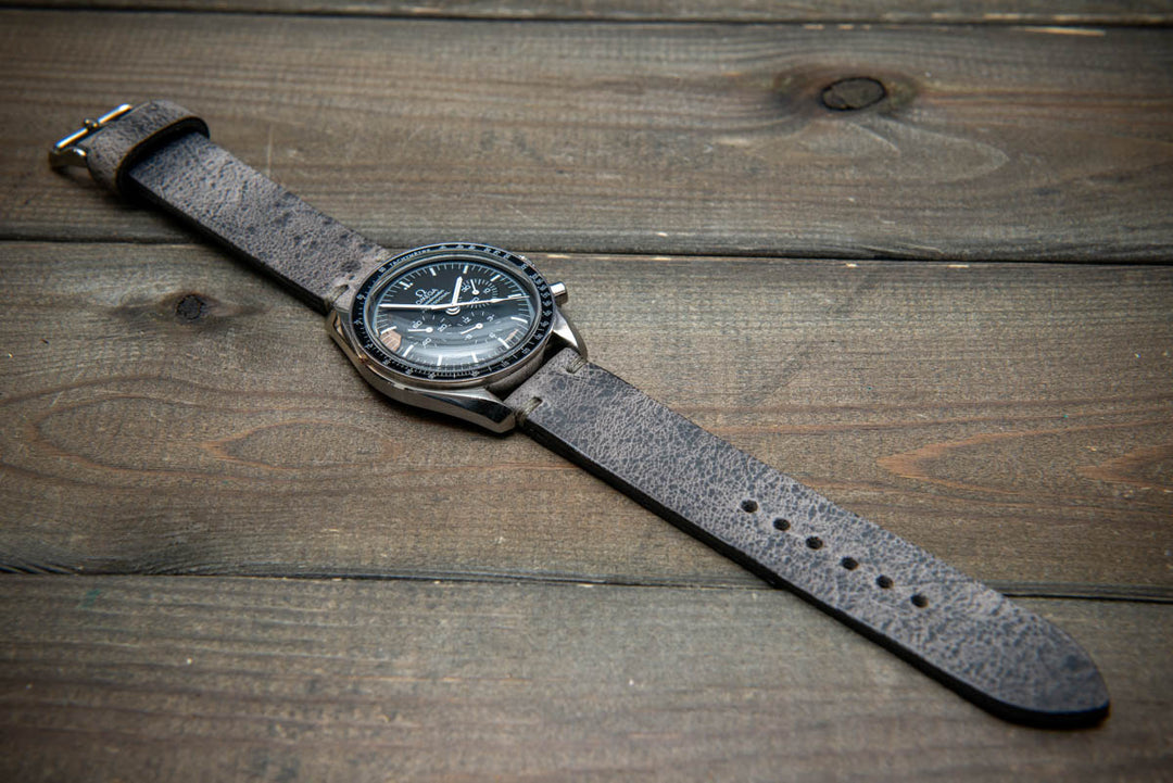 African Kudu Leather Watch Strap – Handmade in Finland | Finwatchstraps | Distressed Gray Watch Band