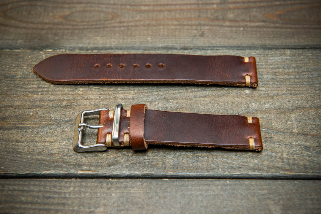 Premium Dark Brown Leather Strap, handmade in Finland