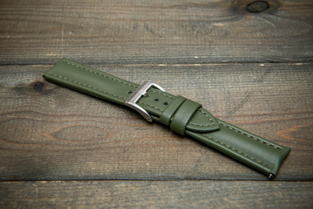 Stormsail sailcloth waterproof watch strap, Olive green
