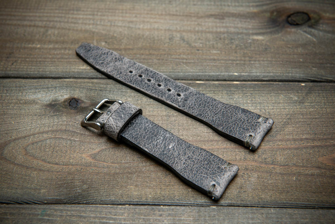 Pilot Grey Kudu Leather Watch Strap – Wild Elegance, Handmade in Finland