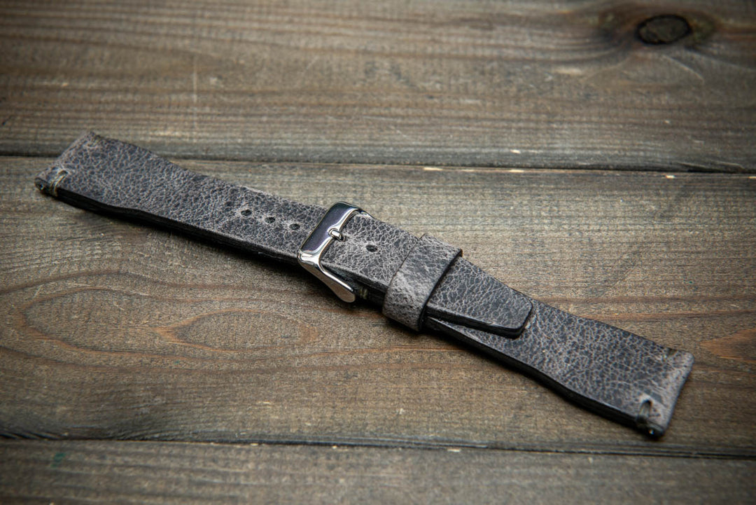 Pilot Grey Kudu Leather Watch Strap – Wild Elegance, Handmade in Finland