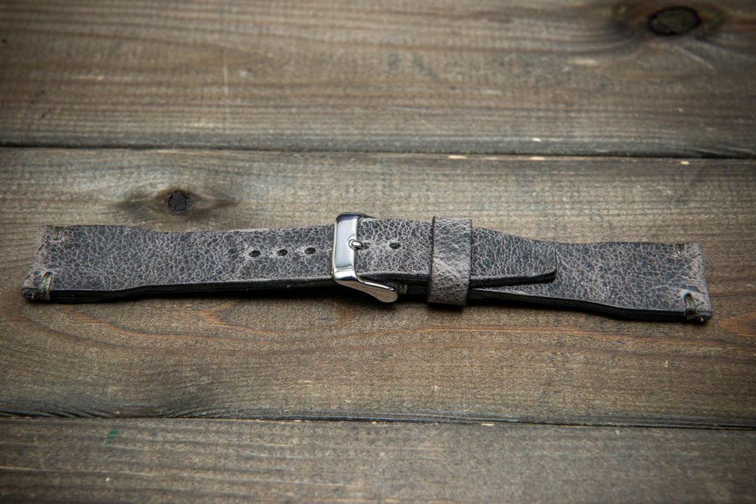 Pilot Grey Kudu Leather Watch Strap – Wild Elegance, Handmade in Finland