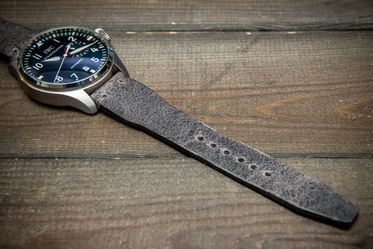 Pilot Grey Kudu Leather Watch Strap – Wild Elegance, Handmade in Finland