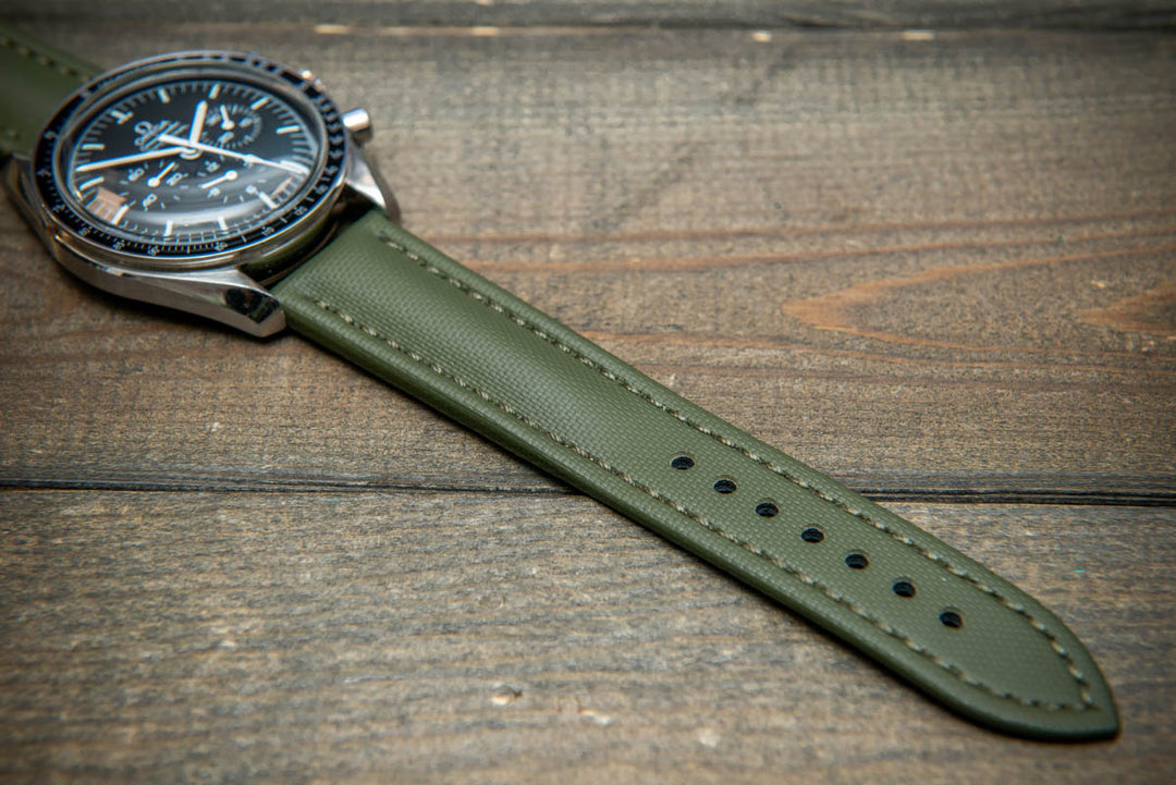 Stormsail sailcloth waterproof watch strap, Olive green
