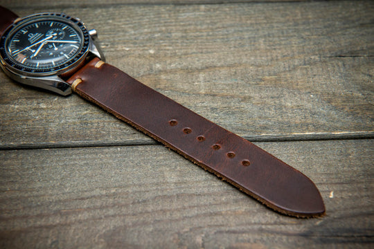 Premium Dark Brown Leather Strap, handmade in Finland