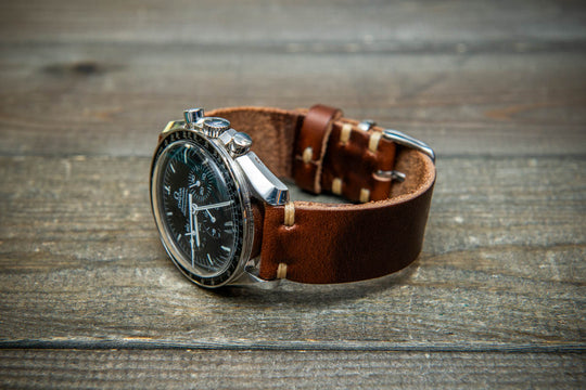 Premium Dark Brown Leather Strap, handmade in Finland