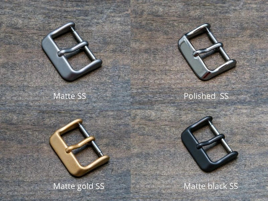 Leather watch strap, Badalassi wax grey. Hand-made to order in Finland.